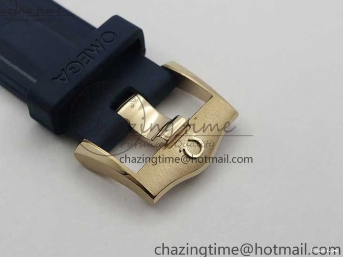 0322 2018 Seamaster Diver 300M RG Blue Ceramic VSF 1:1 Best Edition Blue Dial on Blue Rubber Strap A WeatherProof 7914